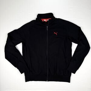 Puma Ducati Track Jacket Black Red Full Zip Knit Cotton Blend Motorsport XL